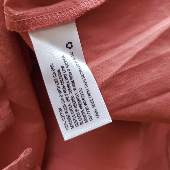 Universal Thread Button Front Puff Sleeve 100% Cotton Blouse in Rust Size XS - Picture 6 of 7